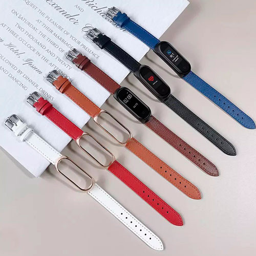 Ремешок из натуральной кожи для Xiaomi Mi band 5 / 6 | MobileTm