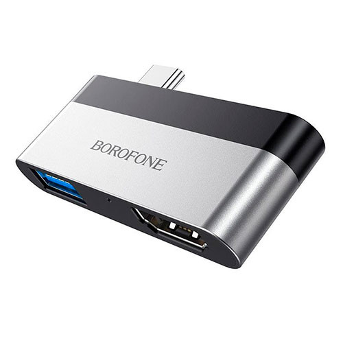 Разветвитель USB HUB Type-C (M) --> HDMI + USB3.0 BOROFONE DH2 | MobileTm
