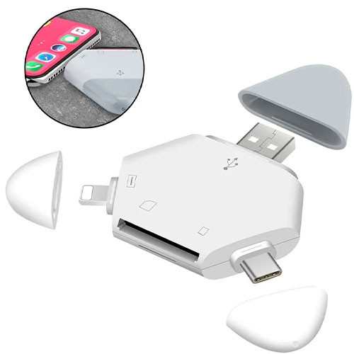 Телефонный адаптер 5 в 1 Устройство чтения магнитных карт USB C SD/Micro SD/TF | MobileTm