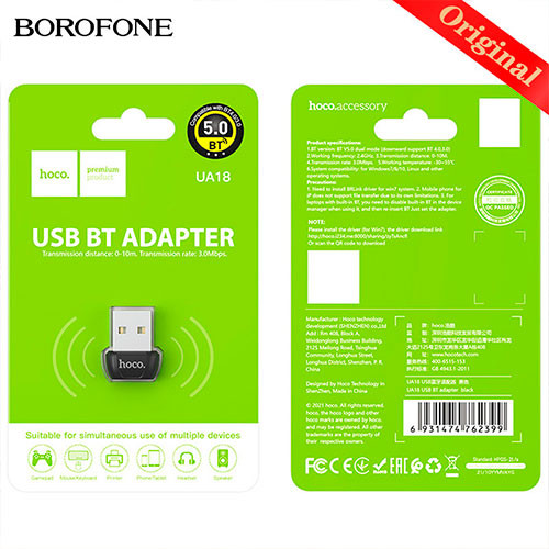 HOCO Bluetooth Adapter 5.0 Ноутбук Внешняя мышь Клавиатура Bluetooth Приемник | MobileTm