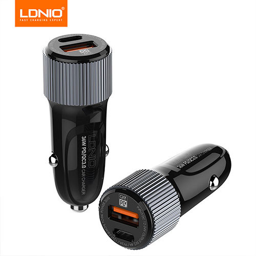 Автомобильное зарядное устройство LDNIO 36W PD + Qualcomm 3.0 с быстрым | MobileTm
