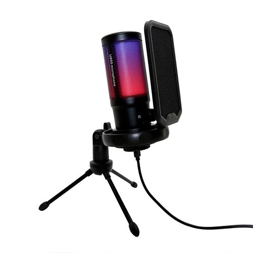 Микрофон для записи на подставке со светодиодной подсветкой USB Professional Luuk | MobileTm