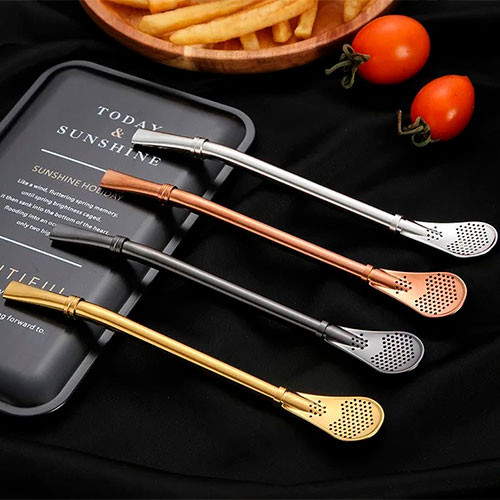 Ложка из нержавеющей стали с фильтром  Mate, многоразовая посуда для чая и кофе, моющиеся аксессуары | MobileTm