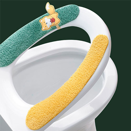 Крышка для унитаза клейкая многоразовая моющаяся мягкая крышка для унитаза для ванной комнаты зима универсальные аксессуары для унитаза | MobileTm