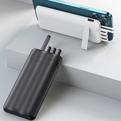 Power Bank Встроенный кабель  беспроводное зарядное устройство Qi 20 000mAh | MobileTm