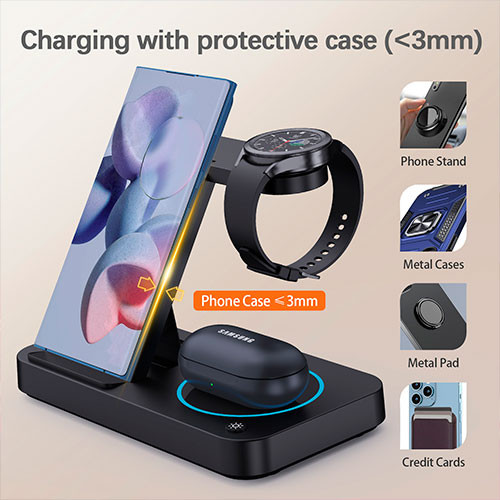 Беспроводное зарядное устройство MagSafe Magnetic QI2 3-в-1, складная зарядная подставка, беспроводное зарядное устройство | MobileTm