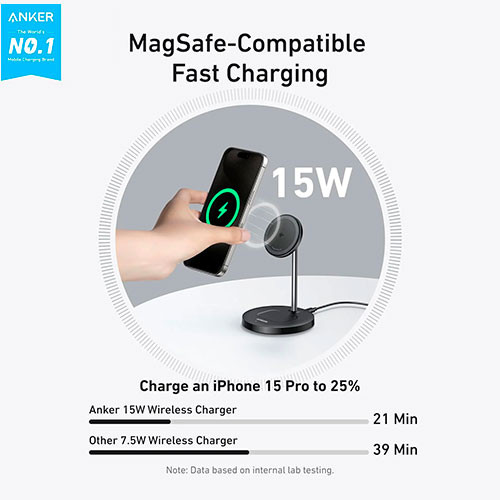 Anker MagGo Wireless Charger 2-in-1 Stand 15W | MobileTm