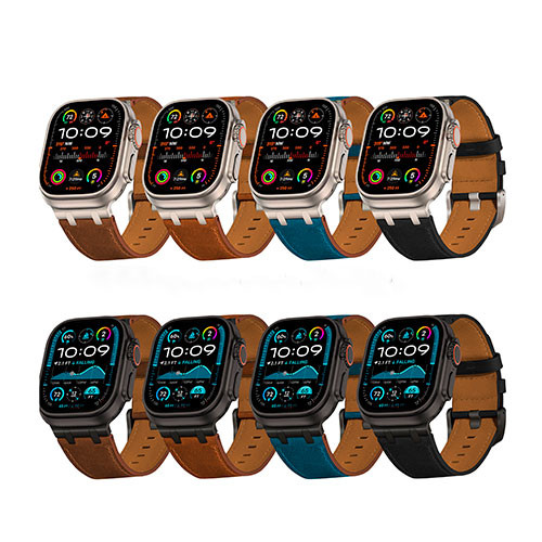 Ремешок для Apple Watch 42mm 44mm 45mm 46mm 49mm кожаный | MobileTm