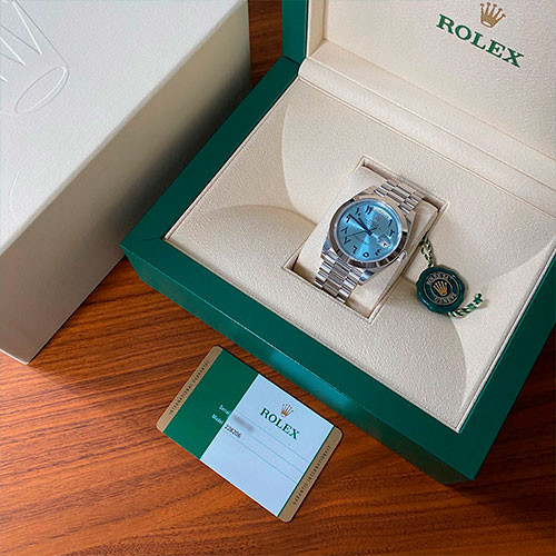 Часы ROLEX Day-date Ice Blue с арабским циферблатом | MK01186