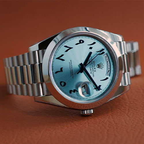 Часы ROLEX Day-date Ice Blue с арабским циферблатом | MK01186