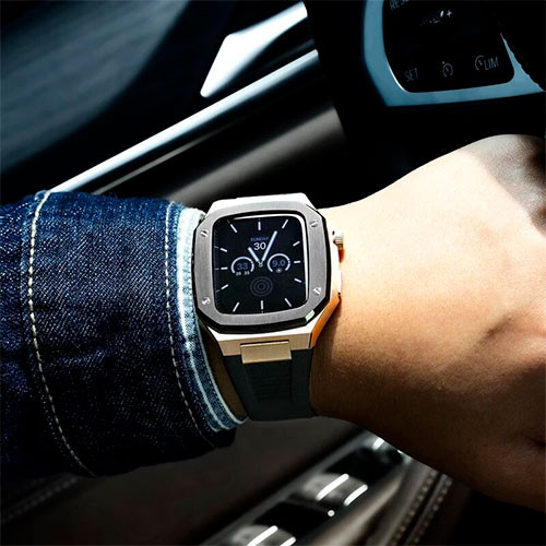 Для Apple Watch 7 металлический корпус + силиконовый ремешок часов 7 45 мм сменный чехол для | MK00797