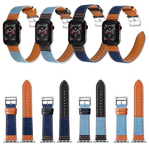 Ремешки для Apple Watch 49 mm 45 mm 44 mm 42 mm из джинсовой кожи | MK00666