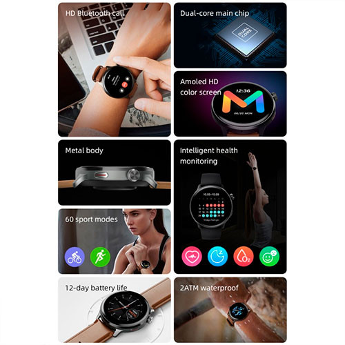 Mibro Lite 2 with 1.3 inch AMOLED display, practicality(color: brown) Original | MK01663
