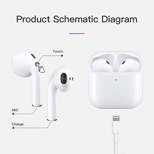 Блютуз наушники AirPods Pro 4 1:1 | MK00070