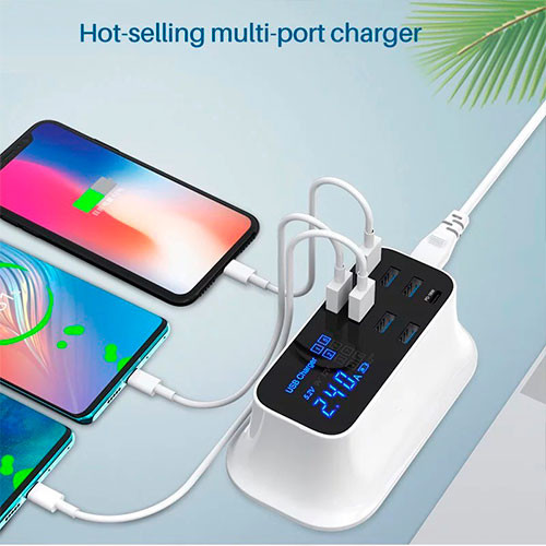 Зарядное устройство Fast Charging 3.0 Smart USB Type C Светодиодный дисплей | MK00211