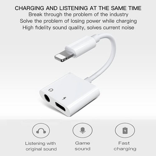 Аудио передача  Joyroom 3.5 + iPhone iPad Дополнительный аудиоразъем + одновременная зарядка и прослушивание передача заряда | MK00567
