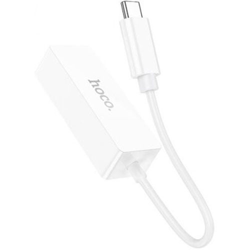 Адаптер-переходник Hoco UA22 (Type-C to ethernet adapter 100 Mbps) белый | MK01310