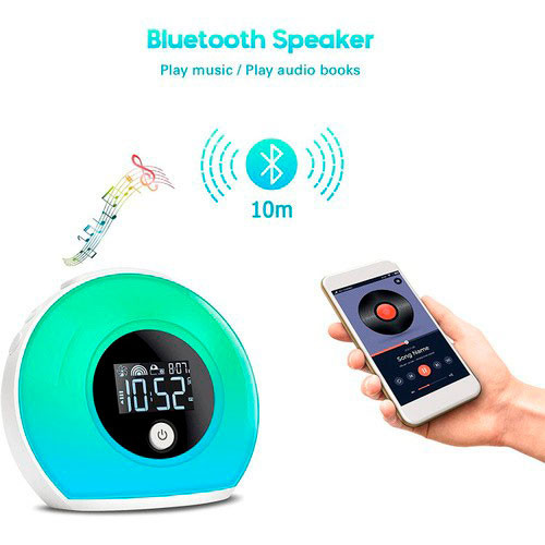 Ночник, будильник, Bluetooth, динамик, 5 цветов, | MK00627