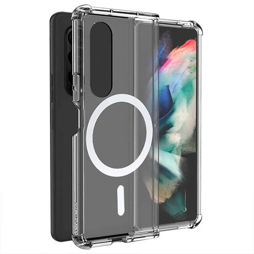 Чехол Samsung Z Fold 5 Защитный чехол на магнитной присоске Прозрачный | MK01344