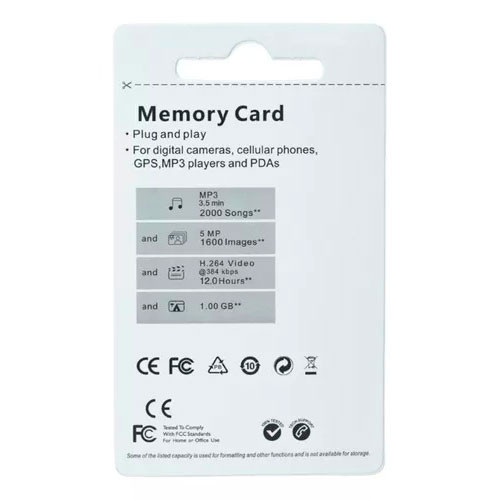 Карты памяти microSDHC 10 класс (1GB) | MK50002