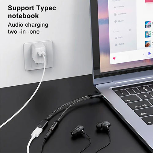 Аудио адаптер Type-C на 3,5 мм, 60W | MK02986