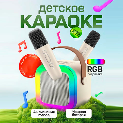Беспроводной микрофон караоке детский 2шт и колонка | MK02991