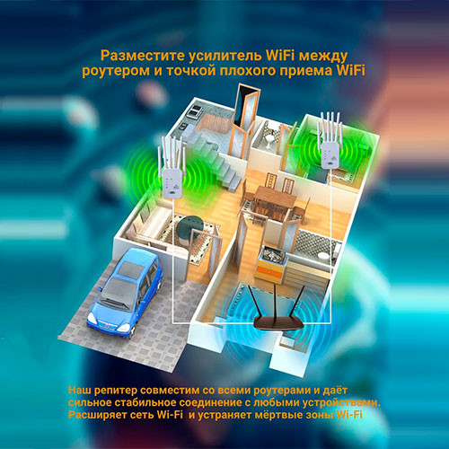 Усилитель сигнала Wi-fi репитер 2,4 GHz | MK02996