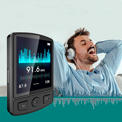 MP3-плеер с портативным зажимом Walkman HiFi Sound, совместимый с Bluetooth 5.0, 1,8-дюймовый экран, FM-радио, электронная книга | MK03055