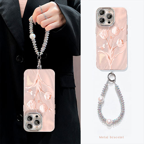 Чехол для iPhone 15 Pro / 16 Pro /16 Pro Max Кремово-Розовый тюльпан | MK03056