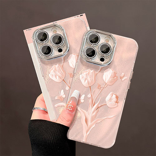 Чехол для iPhone 15 Pro / 16 Pro /16 Pro Max Кремово-Розовый тюльпан | MK03056