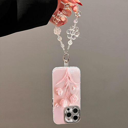 Чехол для iPhone 15 Pro / 16 Pro /16 Pro Max Кремово-Розовый тюльпан | MK03056