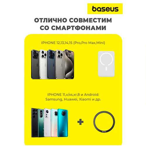 BASEUS Magnetic Mini Wireless Fast 20 Вт (10 000 мАч) Черный | MK03078