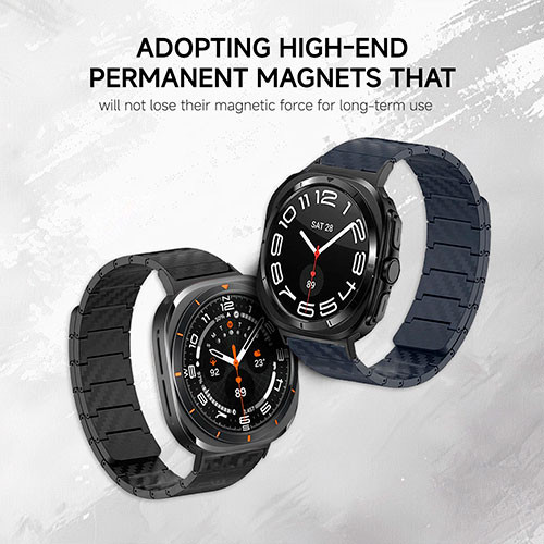 Ремешок для Samsung Galaxy Watch 7 Ultra магнитный  углеродного волокна | MK03221
