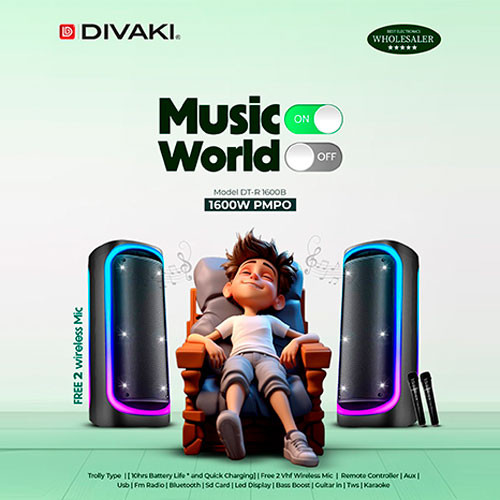 Divaki DT-R1600B Speaker 1600W (2-Microphone) | MK03248