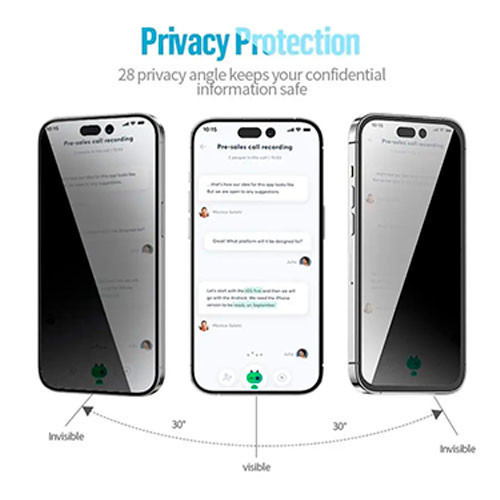 Стекло для iPhone 17 Pro Антишпион AntiPeep Black | MK03389