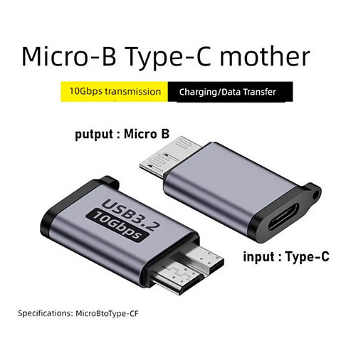 Адаптер Micro-B на Type-C женский USB 3.2 10Гб/с | MK03514