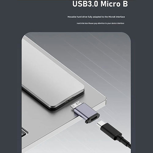 Адаптер Micro-B на Type-C женский USB 3.2 10Гб/с | MK03514