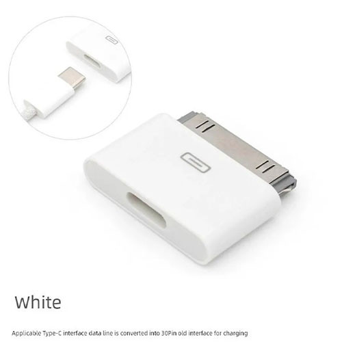Адаптер 30-Pin для iPhone 4/4S (белый, Type-C female) | MK03566