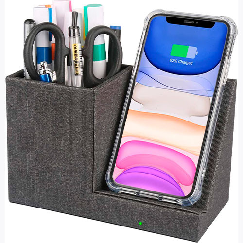 Офисный Настольный Органайзер для мобильного телефона беспроводное быстрое зарядное устройство Подставка для телефона Органайзер держатель ручки | MK03592