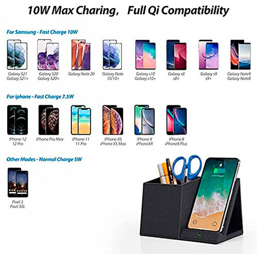 Офисный Настольный Органайзер для мобильного телефона беспроводное быстрое зарядное устройство Подставка для телефона Органайзер держатель ручки | MK03592