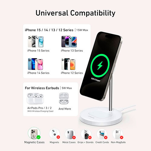 Anker MagGo Wireless Charger 2-in-1 Stand 15W | MK03670