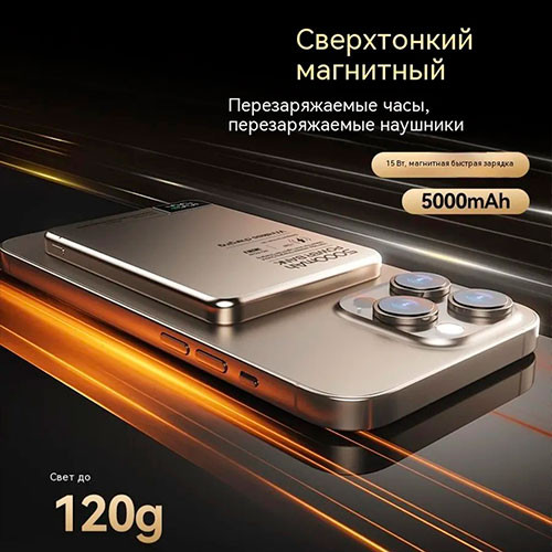 Ультратонкий магнитный пауэрбанк 50000mAh Быстрая зарядка | MK03826