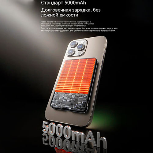 Ультратонкий магнитный пауэрбанк 50000mAh Быстрая зарядка | MK03826