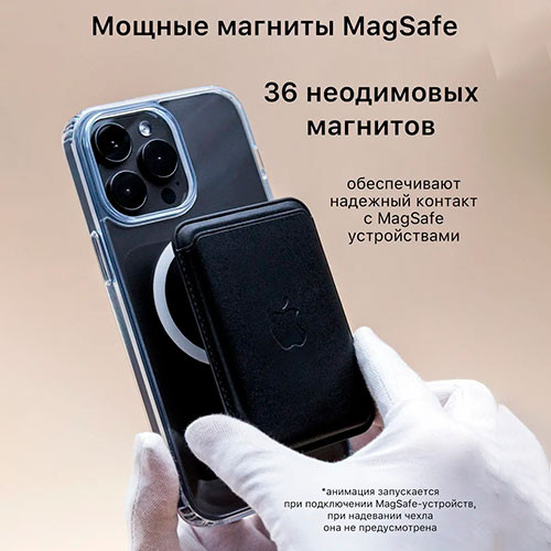 Чехол на iPhone 16 Pro MagSafe прозрачный с магнитом | MK03962