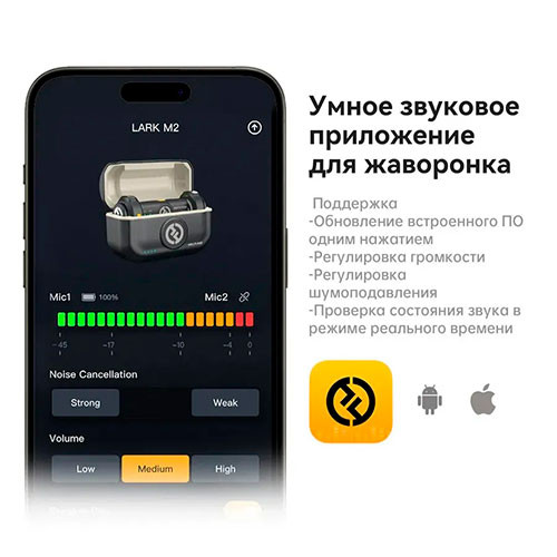 Микрофон петличный Lark M2 DUO беспроводной для Android и IPhone 2шт | MK04001