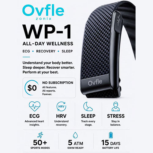Ovfle Умный браслет WP-1 Подписка не требуется С  Напоминание о звонках и сообщениях Несколько спортивных режимов Круглосуточный мониторинг здоровья IP68 водонепроницаемый | MK04042
