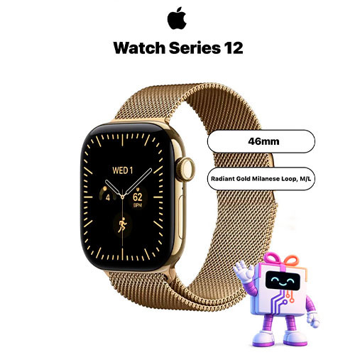 APPLE Watch Series 12 (46mm) Radiant Gold, Milanese Loop | MK04126