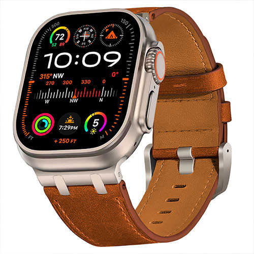 Ремешок для Apple Watch 42mm 44mm 45mm 46mm 49mm кожаный | MK04153