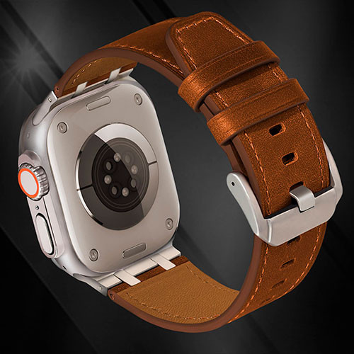 Ремешок для Apple Watch 42mm 44mm 45mm 46mm 49mm кожаный | MK04153