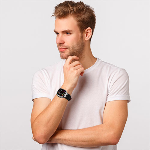 Ремешок для Apple Watch 42mm 44mm 45mm 46mm 49mm кожаный | MK04153